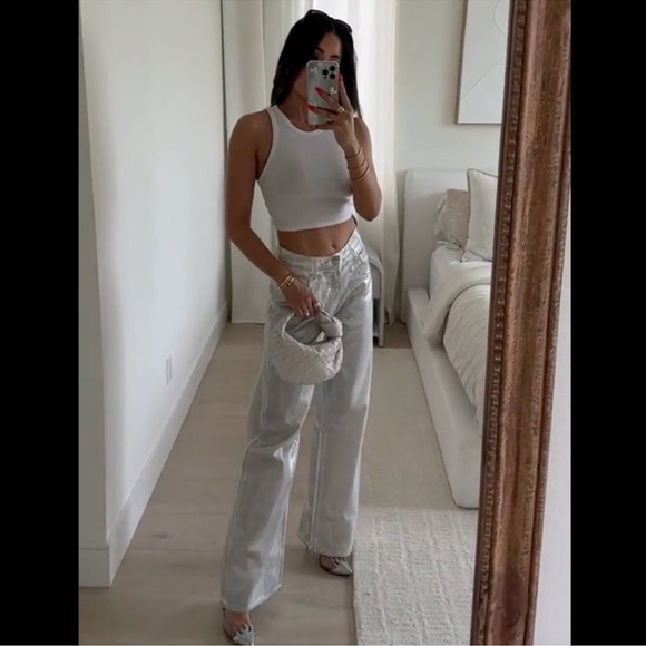 ZARA WOMEN BOYFRIEND MID-RISE JEANS - Silver - Picture 5 of 10